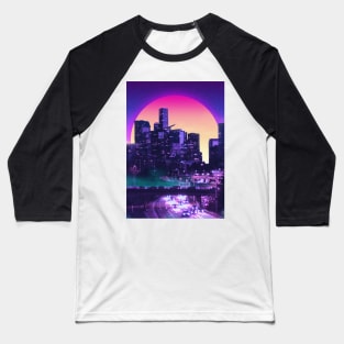 Retro City 80s neon Baseball T-Shirt